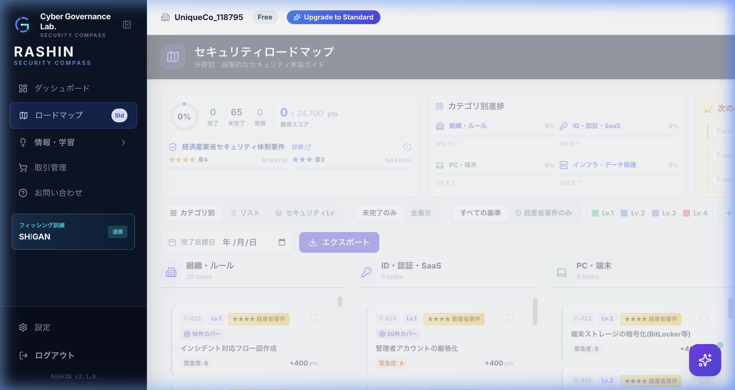 SCS格付シミュレーター画面